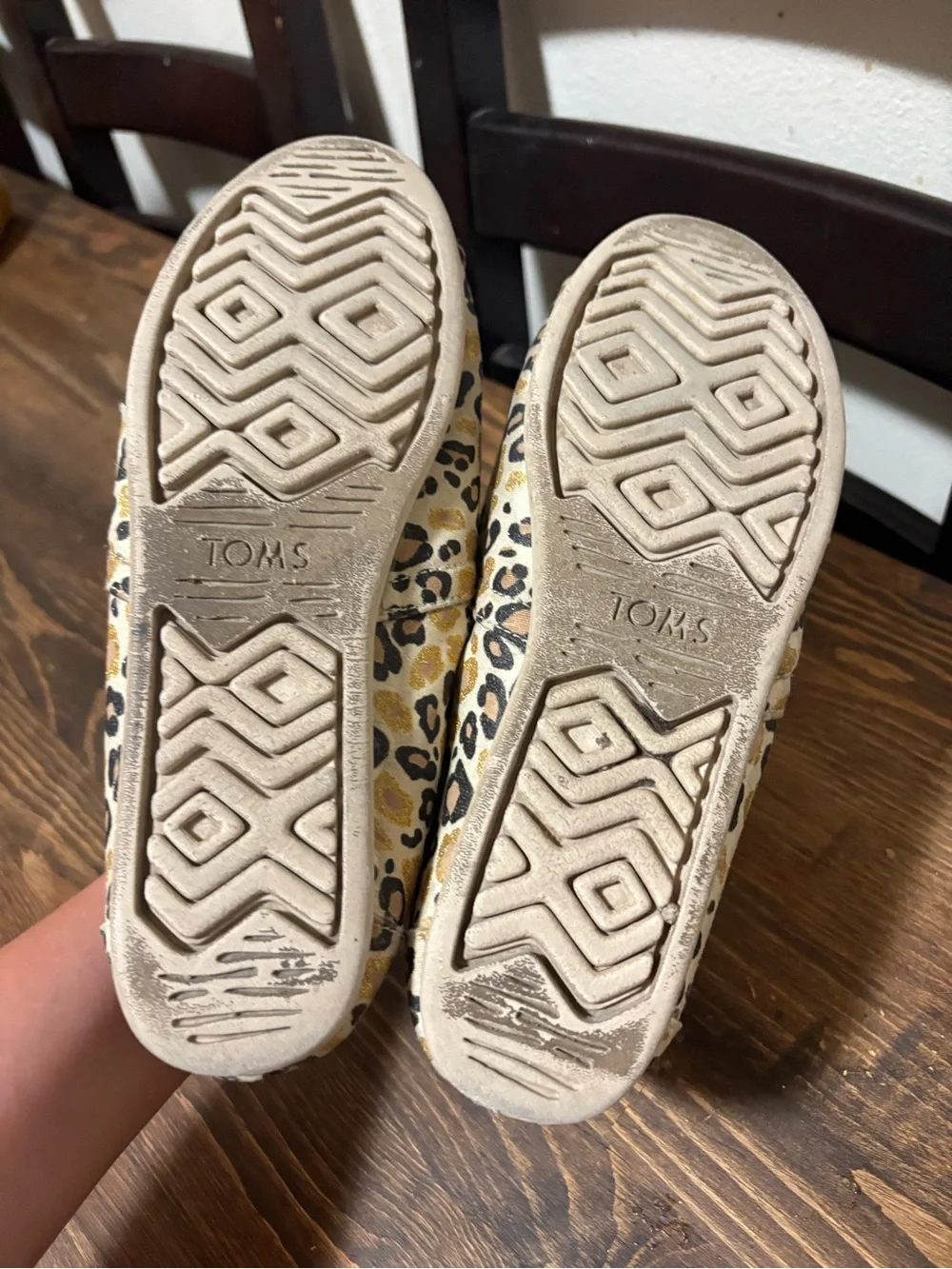 Toms Alpargata Natural Glitter Slip-On Shoes Size 8 Women's Worn Once No Box